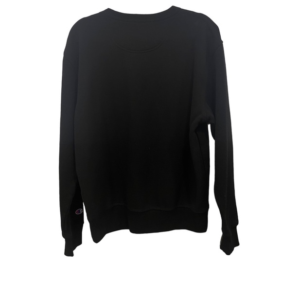 CHAMPION Powerblend Men's MEDIUM Pullover BLACK Long Sleeve Sweater S0888 - Picture 2 of 5